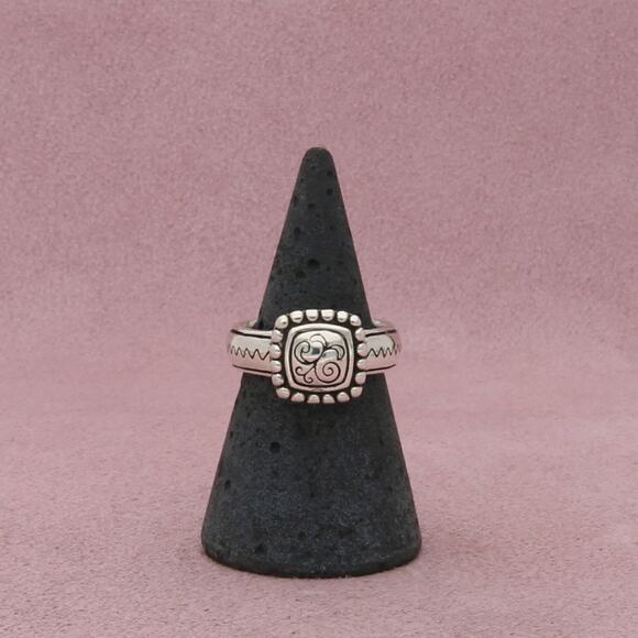 brighton sterling silver beaded scroll top ring size 6.75 - Picture 1 of 3